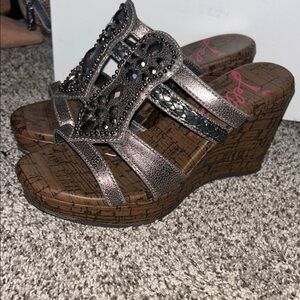 Jellypop Metallic Wedge Sandals